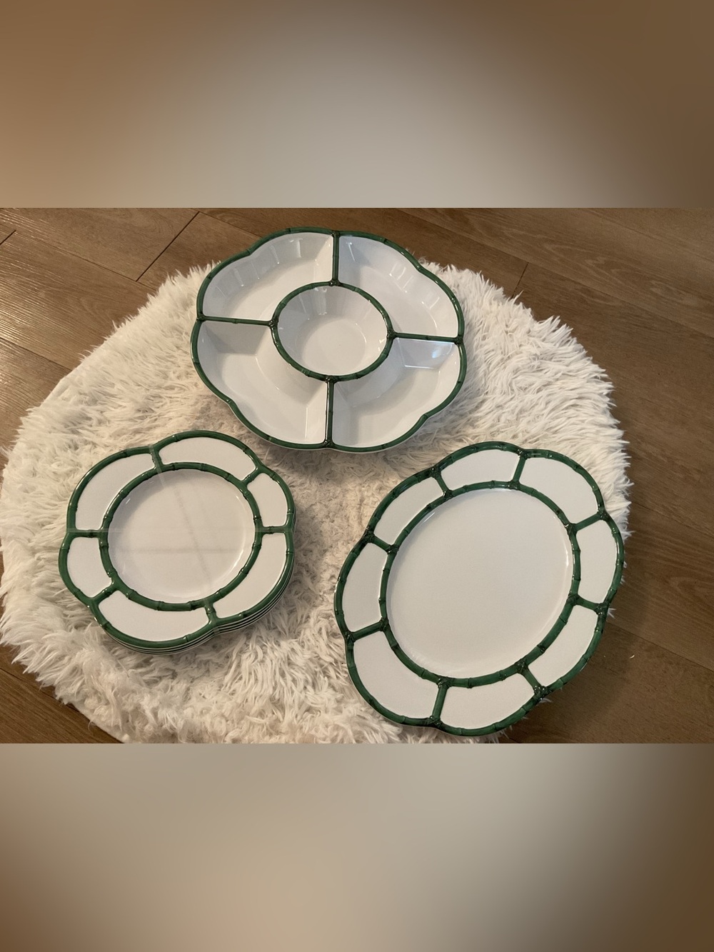 Bamboo trim plate set -GOOD VALUE- NWT